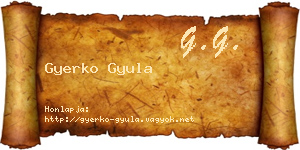 Gyerko Gyula névjegykártya